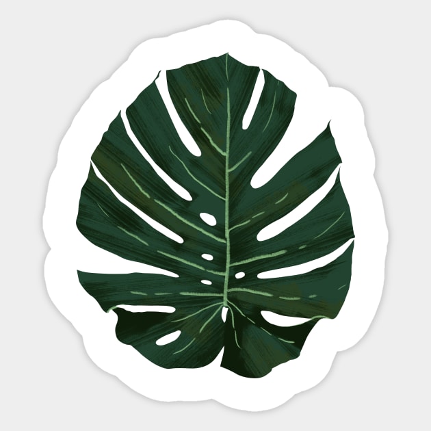 Monstera Leaf Sticker by sixfootgiraffe